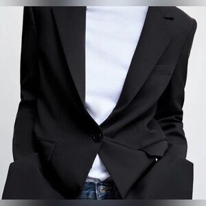 NWT - Mango - Modern Cut Black Single Button Suit Blazer - 10